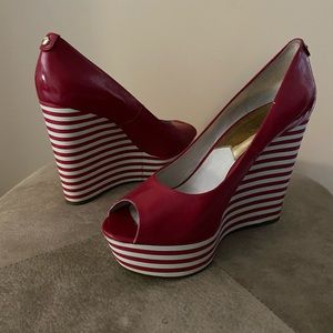 Michael Kors Red Wedges